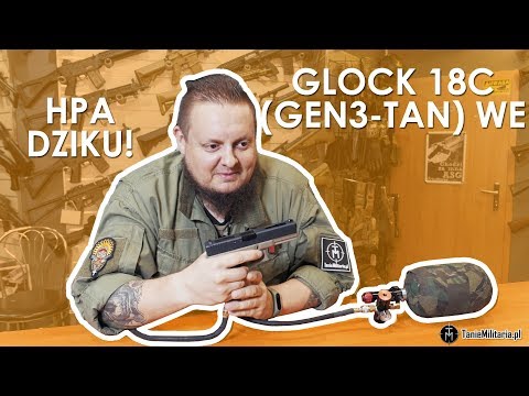 GLOCK 18C (WE-G18-GEN3-TAN) WE HPA – TANIEMILITARIA.PL